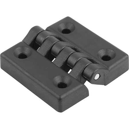Kipp Hinge W. Fastening Hole 48X48, Thermoplastic Black, Comp:Steel, A1=15, A2=15, A3=24, A4=24 K1004.006241515